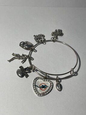 Miami Dolphins NFL Custom Expandable Charm Bracelet NEW